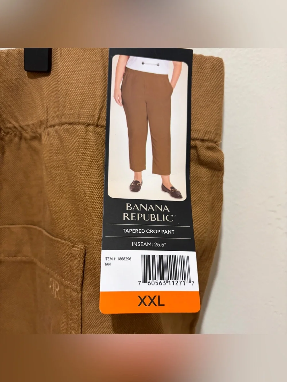 NWT Banana Republic Tapered Crop Linen Trousers in Golden Tan - Women’s Size XXL